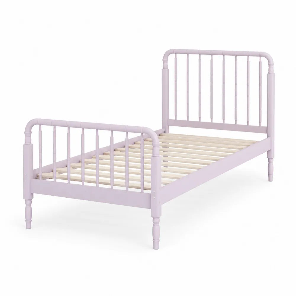 Letto singolo in metallo lilla