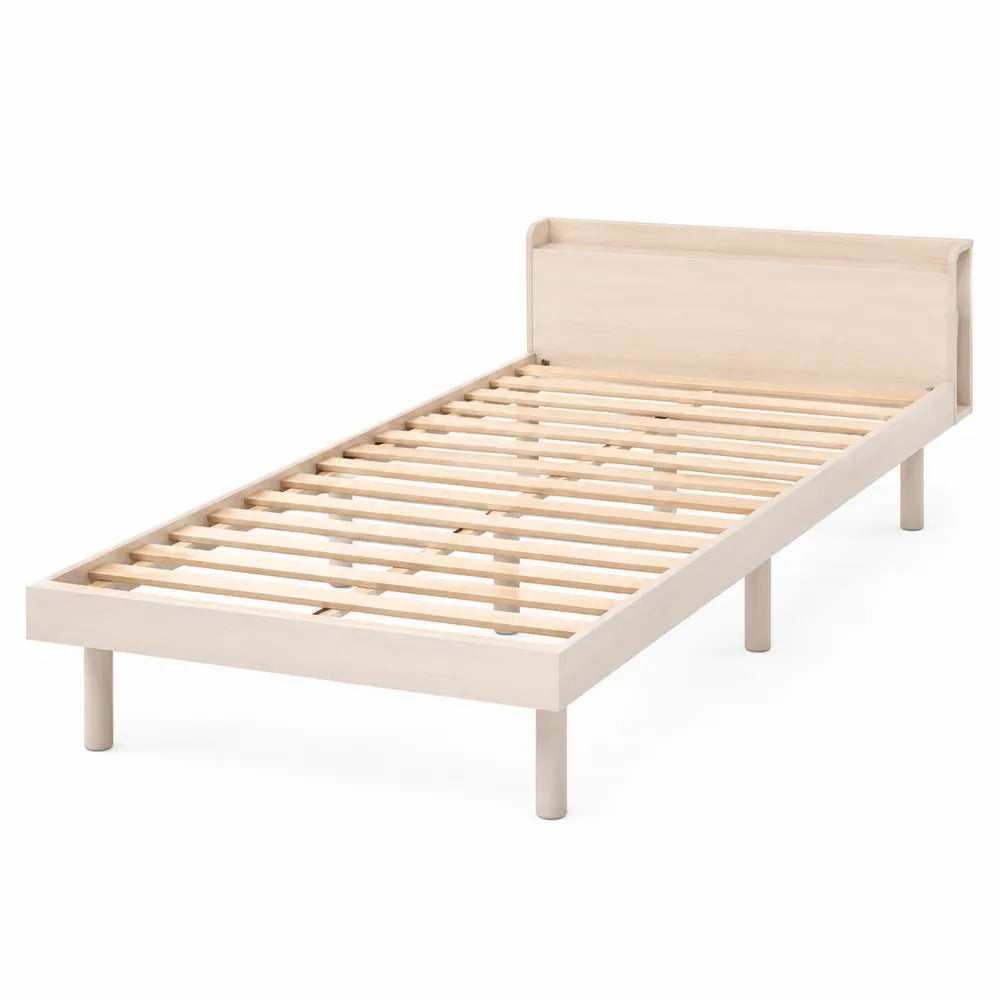 Letto singolo in legno massello chiaro 200x90 cm