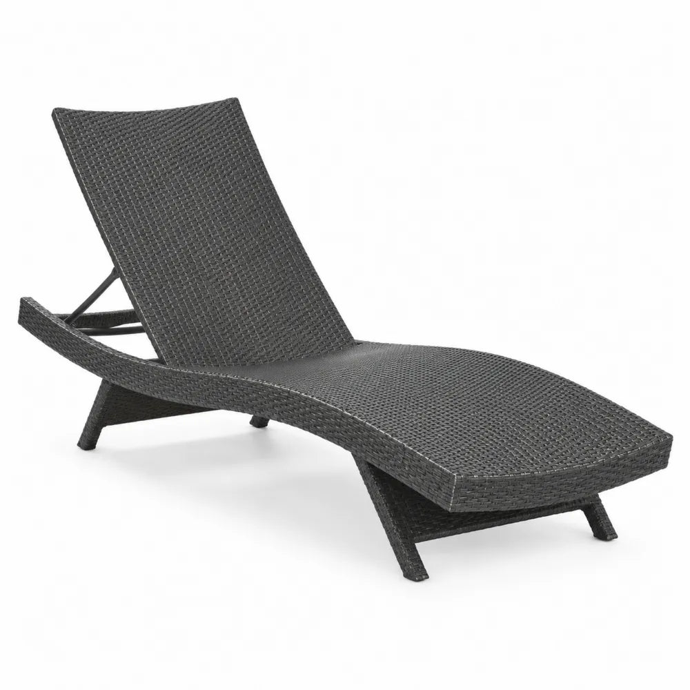 Sdraio da Esterno in Rattan Sintetico Grigio