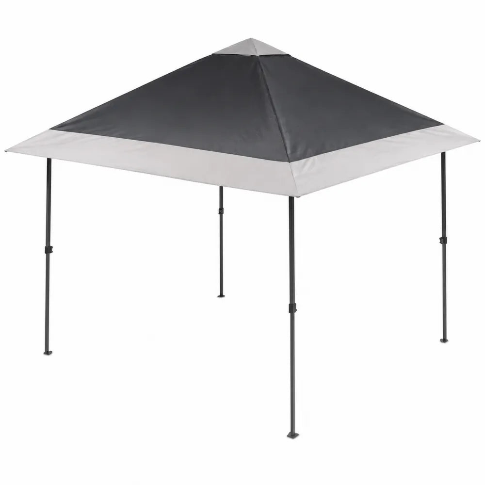 Gazebo Quadrato 300x300 cm in Acciaio e Poliestere Nero e Grigio