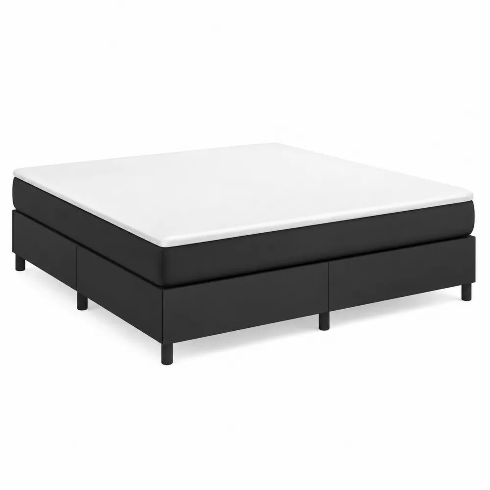 Letto matrimoniale in tessuto nero e superficie bianca 200x200 cm