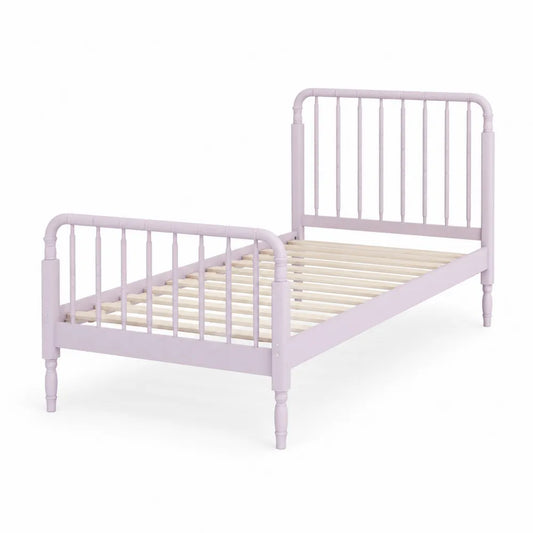 Letto singolo in metallo lilla