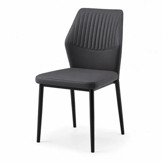 Sedia in similpelle con struttura in metallo Nera